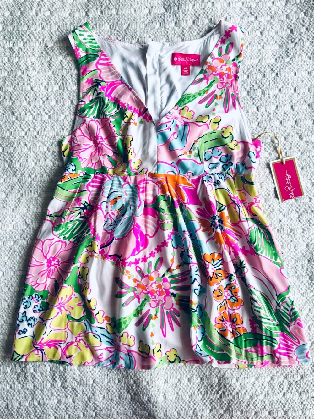 Lily Pulitzer for Target Bright Floral Sleeveless Babydoll Top Sz M
